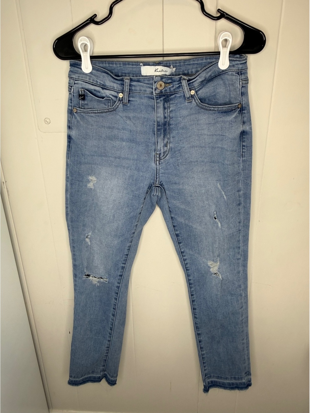 Kancan Women's Light Wash Distressed Skinny Jeans Size 28